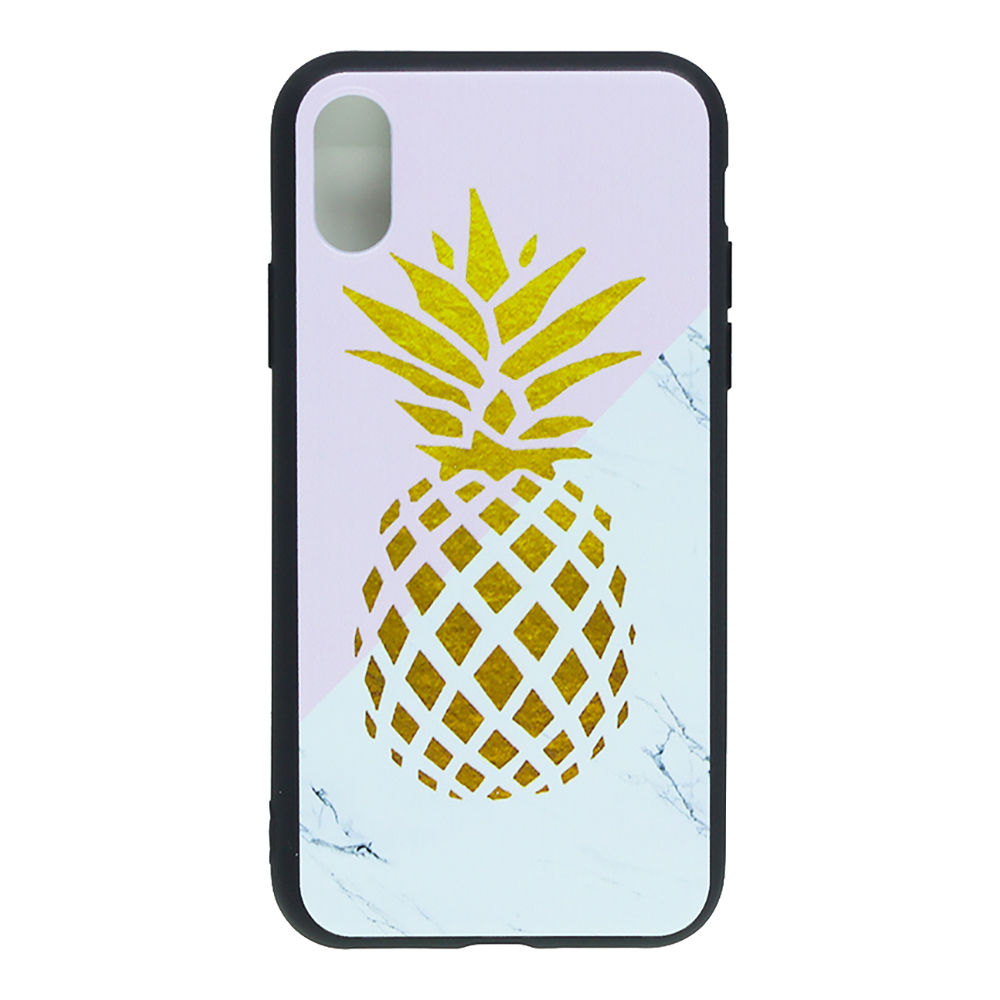 in plaats daarvan kort Forensische geneeskunde Shop4 - iPhone Xs Max Hoesje - Zachte Back Case Ananas Goud | Shop4hoesjes